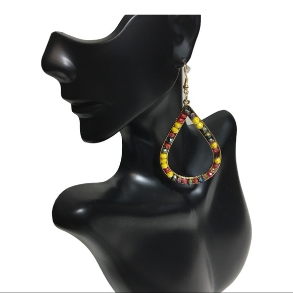 MULTI Colored Bohemian Tear Drop Women Earrings NWT - Picture 8 of 12